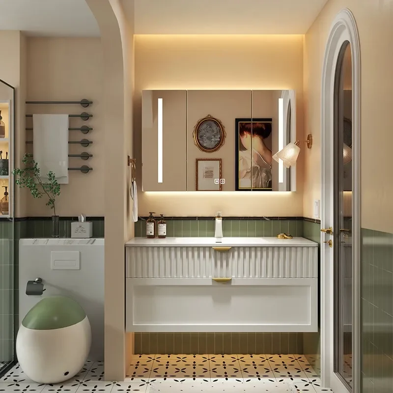Cream Style Bathroom Cabinet w - Home Bathroom Vanity Combo ulasan dan harga